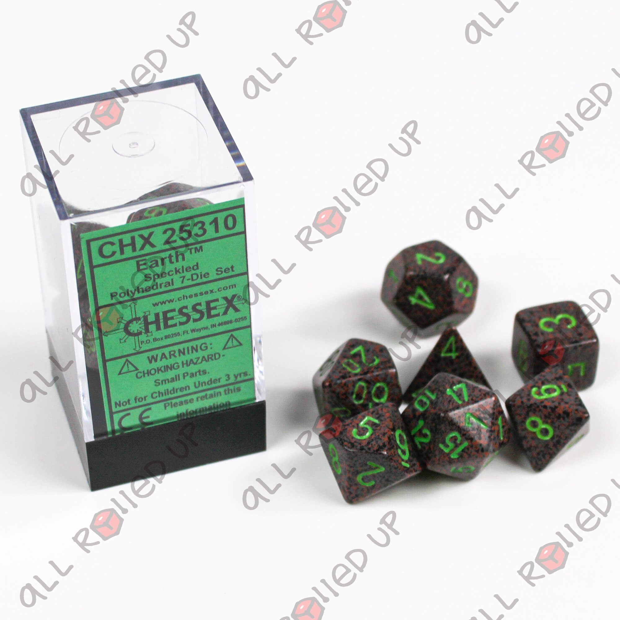 Chessex Polyhedral 7-Die Speckled Dice Set Earth
